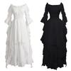 Renaissance Gothic Alluring Dress For Women Stunning Stage Costume In Black Burgundy White