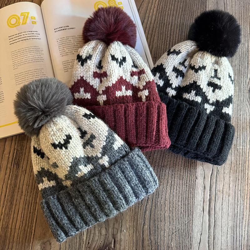 Retro Knitting Trendy High Top Beanie Warmth Comfort Autumn Winter Hat Female