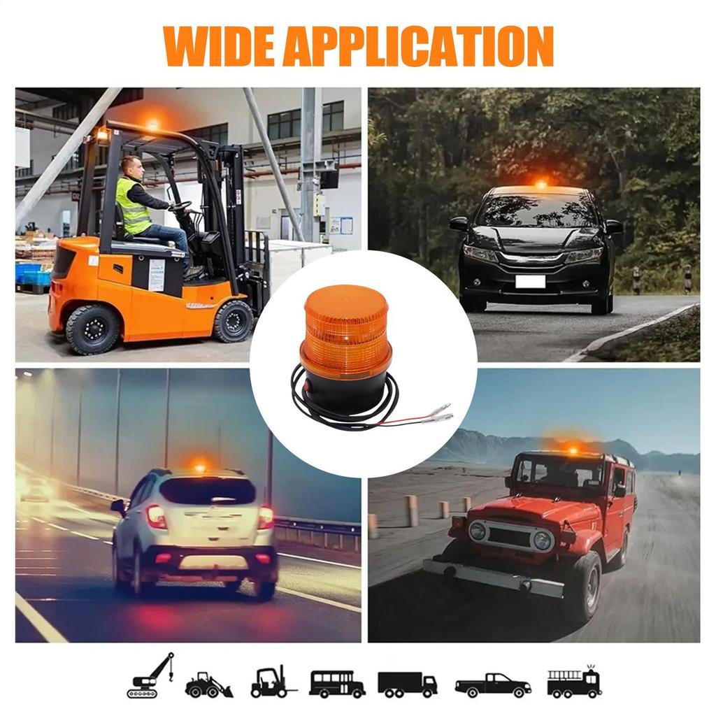 Car Strobe Light DC12-72V LED Safety Alarm Lamp Strobe Warning Light For Outdoor Truck Trailor Motorcycle Airport School Bus