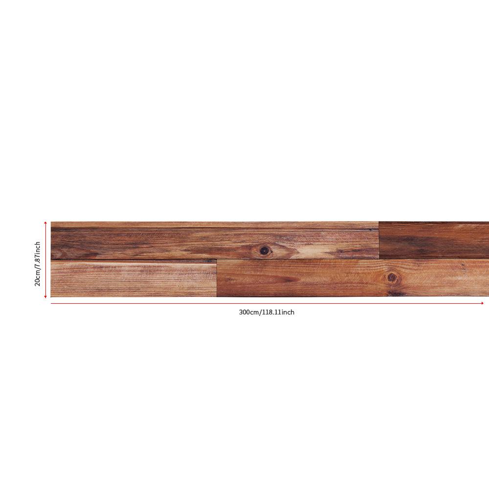 1roll 20x300cm Wood Grain Floor Stickers PVC Self-Adhesive Thickened Waterproof Wall Stickers, for Living Room Office Home Decor