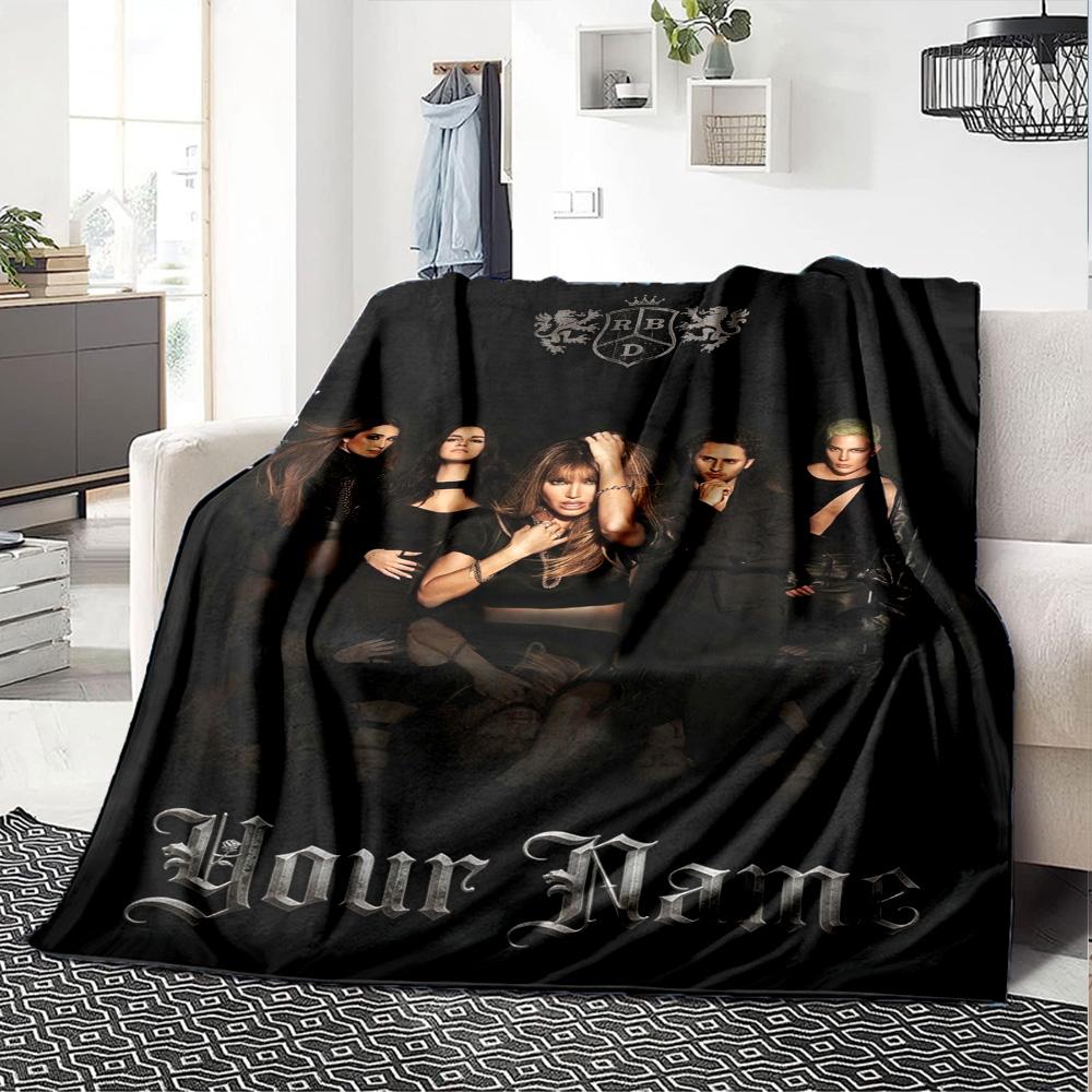 Name Custom RBD Band Print Flannel Blanket High Quality Warm Comfortable Cover for All Seasons Perfect for Gifts Home Decor