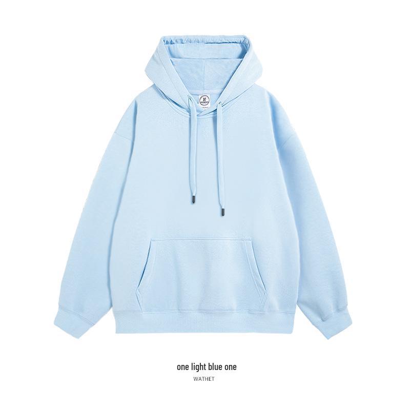 Unisex Drop Shoulder Solid Color Hoodie Pullover - Spring & Autumn Long Sleeve Sweatshirt