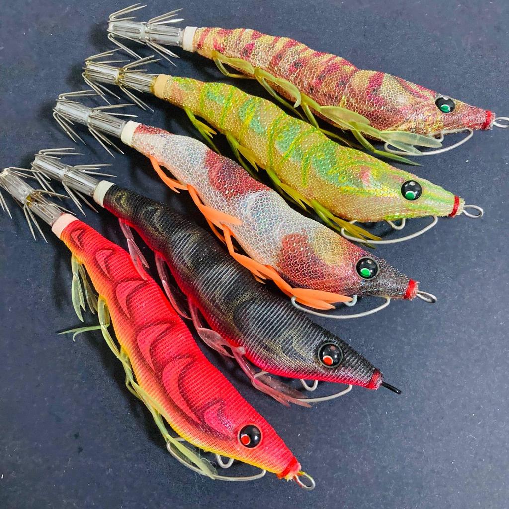Used Easy Q Cast Rattle Egi Set EZ-Q Cast Patapata Egi Squid Jig Calamari No. 3 Patapata Egi Squid Jig Calamari