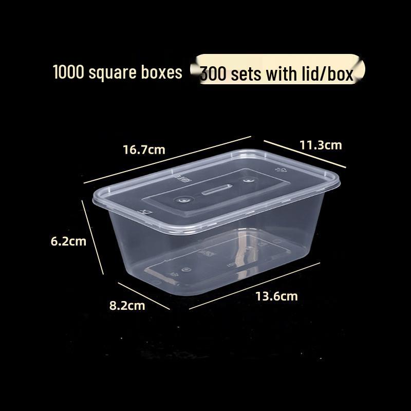 LDVEP Disposable Square Plastic Food Containers with Lids