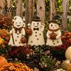 Decorative Garden Ornaments Halloween Cute Ghost Ground Stakes Metal Yard Art Sculpture with Pumpkin/Broomstick Elements for Outdoor Ghostly