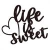 1pc "Life Is Sweet" Metal Wall Art Charming Wall Decor for Living Room, Bedroom, Office, & Dining Room Stylish Lobby Decoration