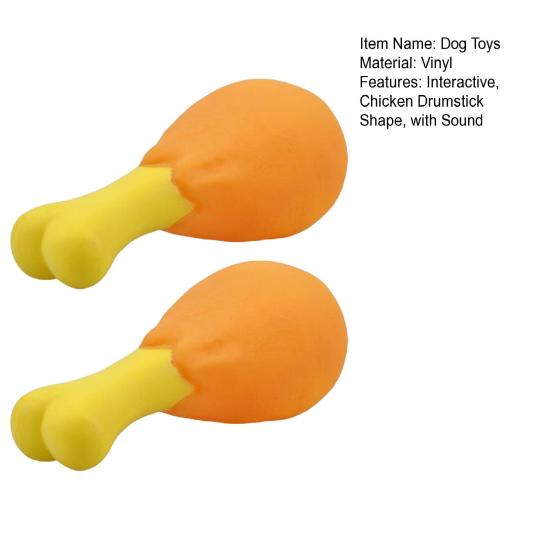 2Pcs Chicken Drumstick Dog Toys Bite-Resistant Chew Toy for Small Dogs and Puppies Interactive Sound-Producing Dog Toy Relieves Boredom and Separation