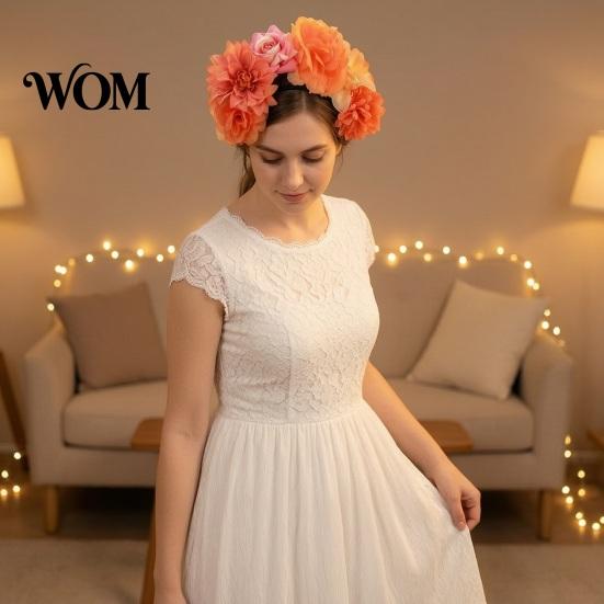 Halloween Hair Accessory 3D Flowers Hoop, Party Headband, Simulated Multi-color Rose Headband for Vacation Dance Accessories Gift Hairband