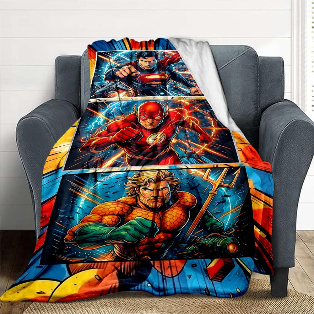 1PC Superheroes Comics Outdoor Blanket Lightweight Flannel, Soft & Warm, All-Season Use for Sofa, Outdoor, Camping, Living Room, Office88