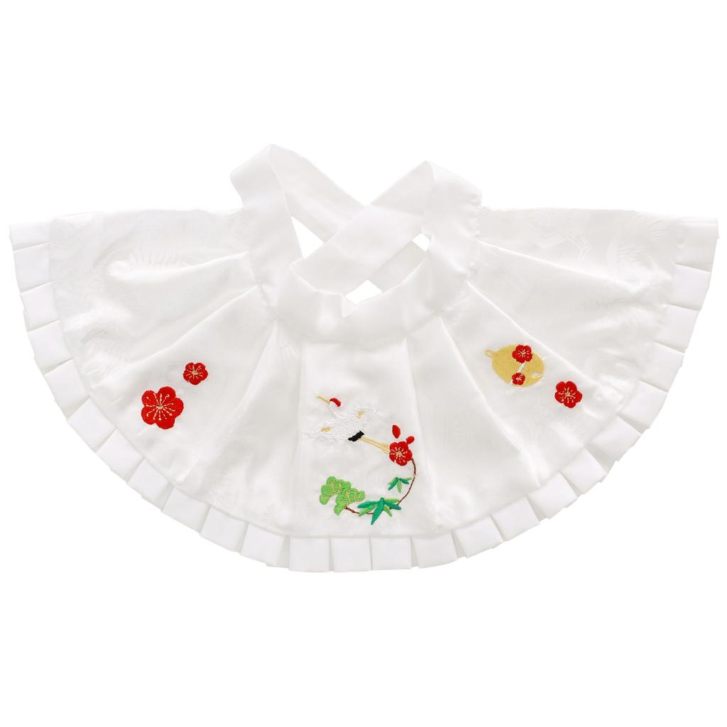 KYOETSU Schreinbesuchs-Lätzchen, Kapuze, Hut und Zubehör-Set für Babyjungen und -mädchen (Kranich- und Pflaumenblüten-Design)