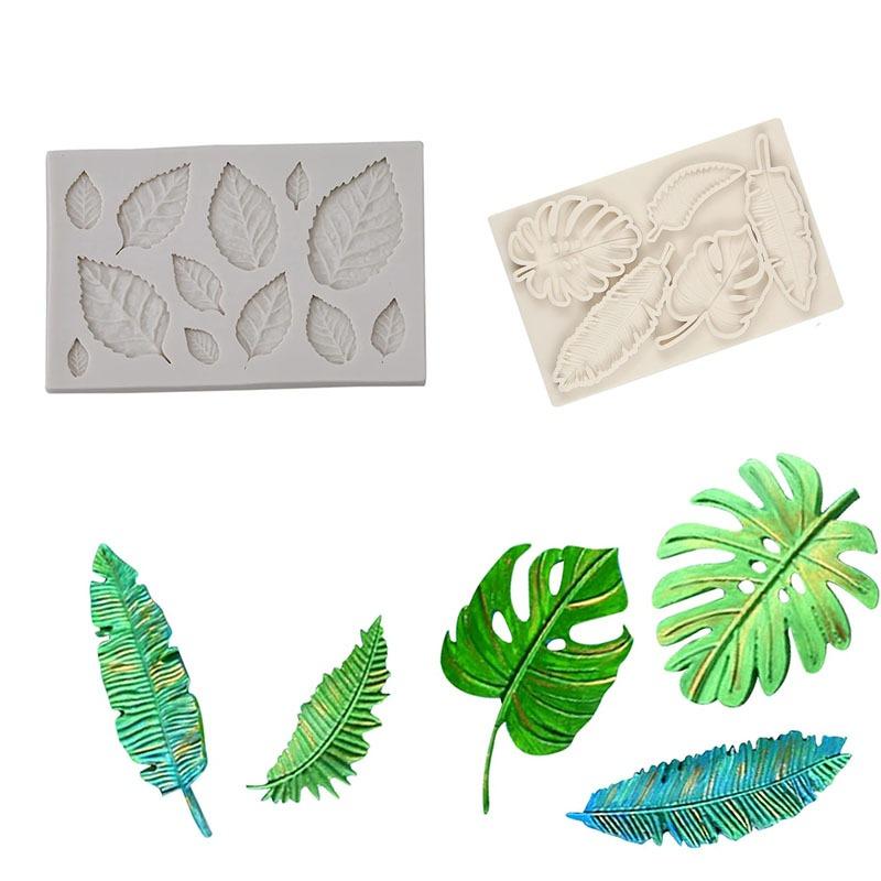 Silicone 3D Leaf Feather Molds for Cake Decorating Fondant Sugarcraft Moulds for Chocolate DIY Biscuit Baking Tools Accessories