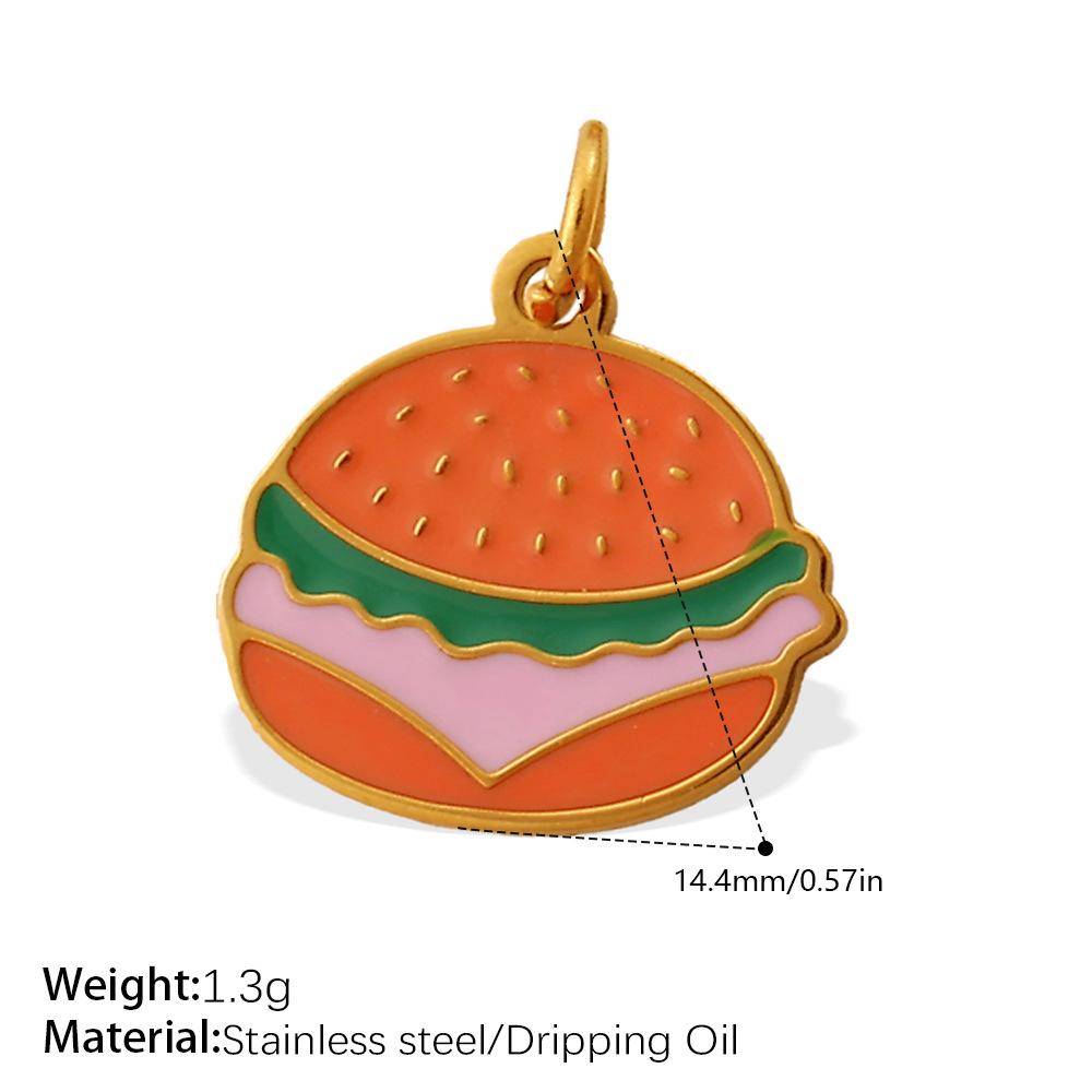  2Pcs Cute Mini Pendant From The Hamburger Fries Food Series Small Pendants Charms for Jewelry Making Supplies