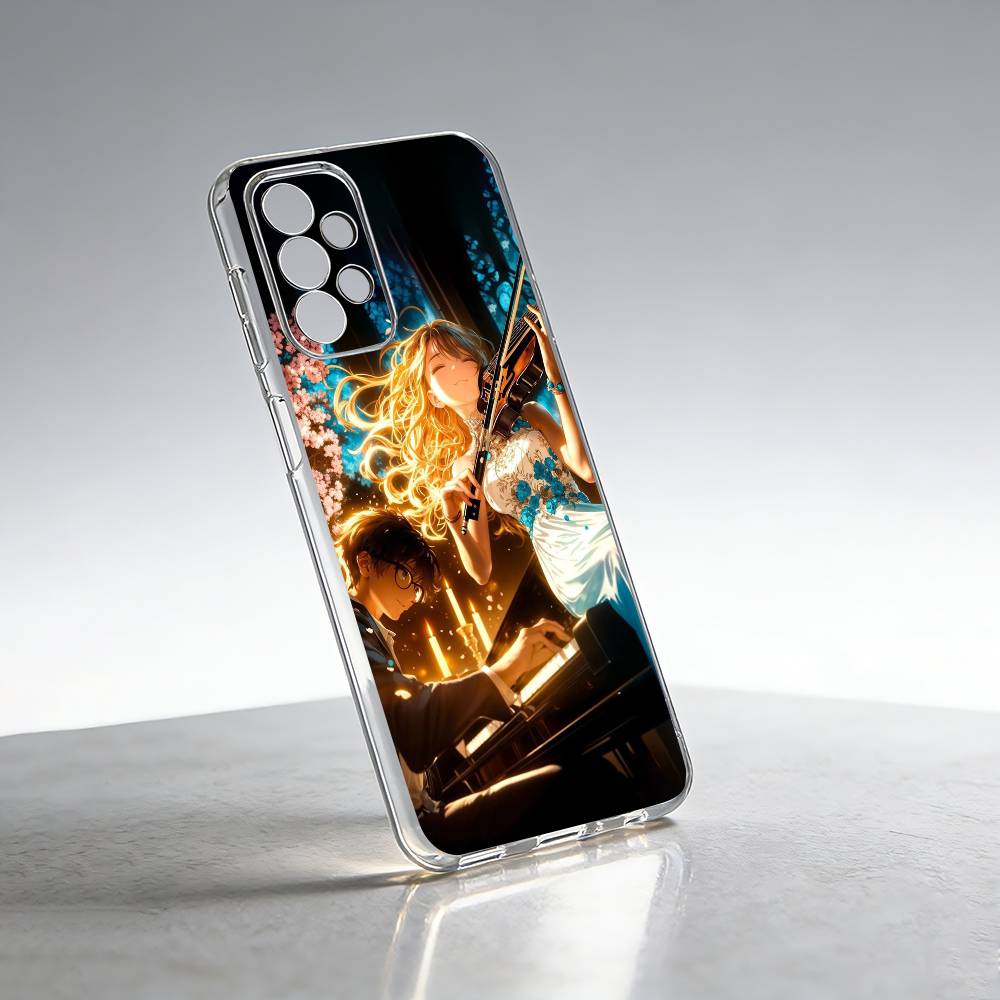 Anime Your L-Lie in April Kaori Phone Case Transparent Silicone Soft For Samsung S25,S24,S21,S22,S23,S30,Ultra,S20,Plus,Fe