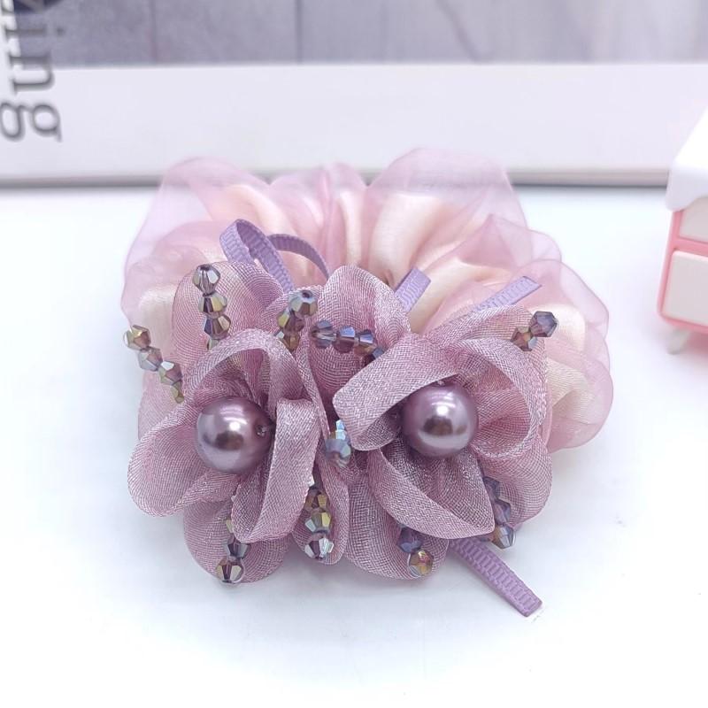 Gummi Damen Kopfschmuck Blume Hochelastisches Haarband Dickdarmring Dutt Haarnadel für Hochsteckfrisur Haarband Haargummis Accessoires
