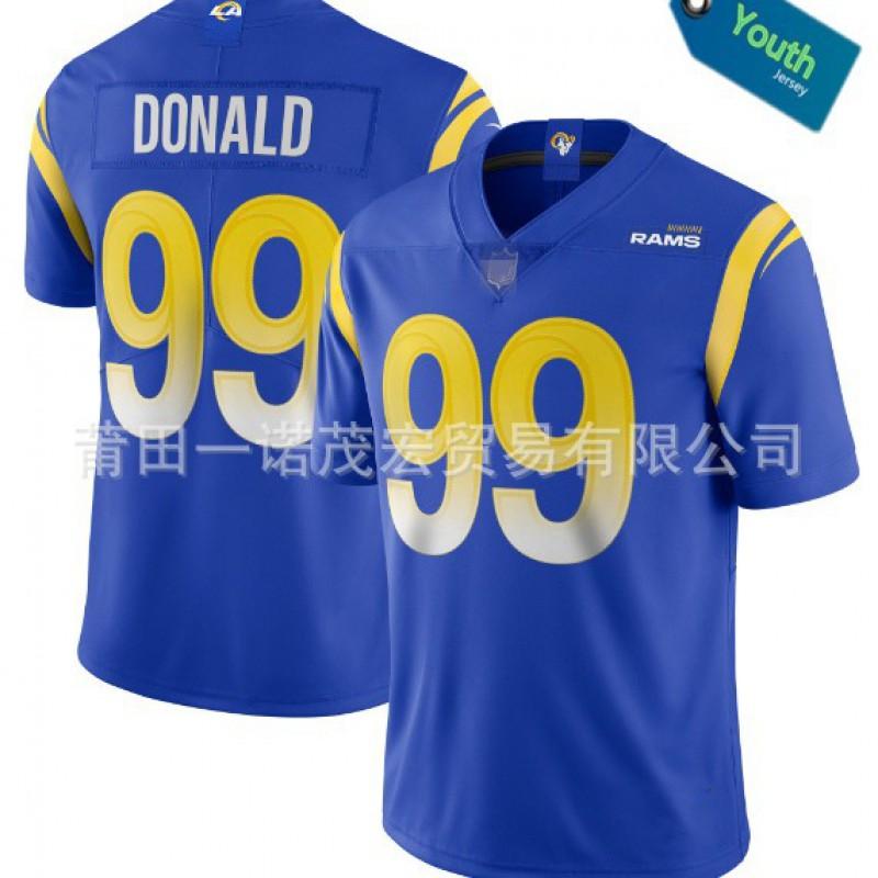 Youth Embroidered Rugby Jersey Rams 10 Kupp 99 Donald Kids Sports Shirt