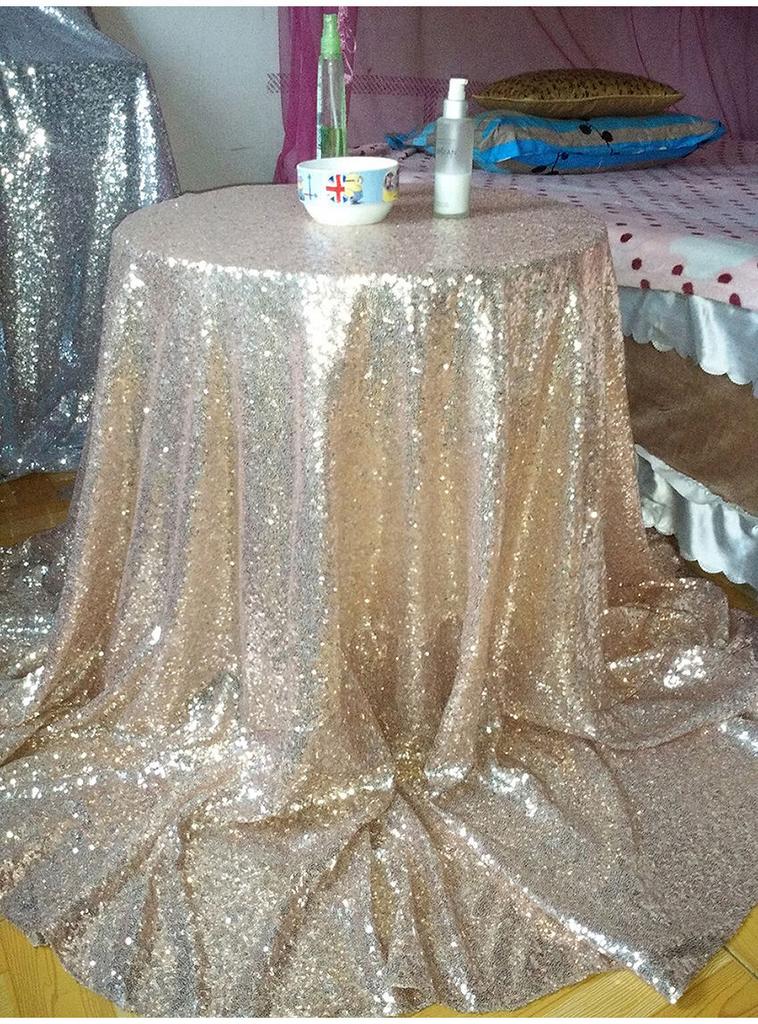 Elegant And Shimmering Sequin Tablecloth 48'' Round For Wedding And Dining Tables