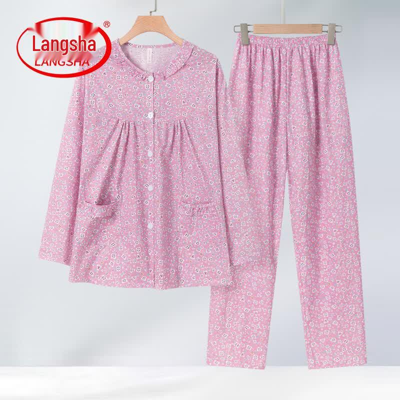 LangSha Women s Pure Cotton Summer Pajama & Loungewear Set 2XL