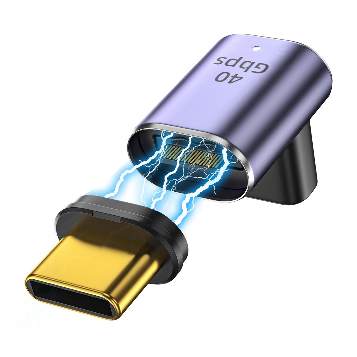 

Fonken 100 Вт USB4.0 40 Гбіт/с Адаптер USB C Male to Male Швидка зарядка Конвертер синхронізації даних 8K@60Hz OTG для ноутбука Планшет Телефон Magnetic Version