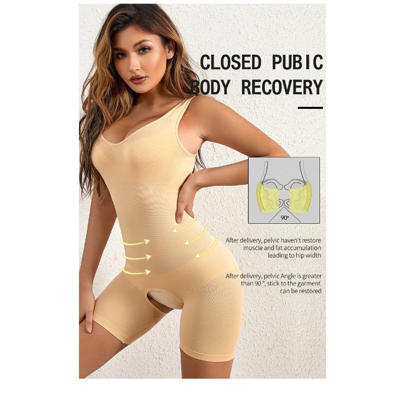 Women Plus Size Open Crotch Postpartum Full Body Shaper Tummy Control Shaping Bodysuit