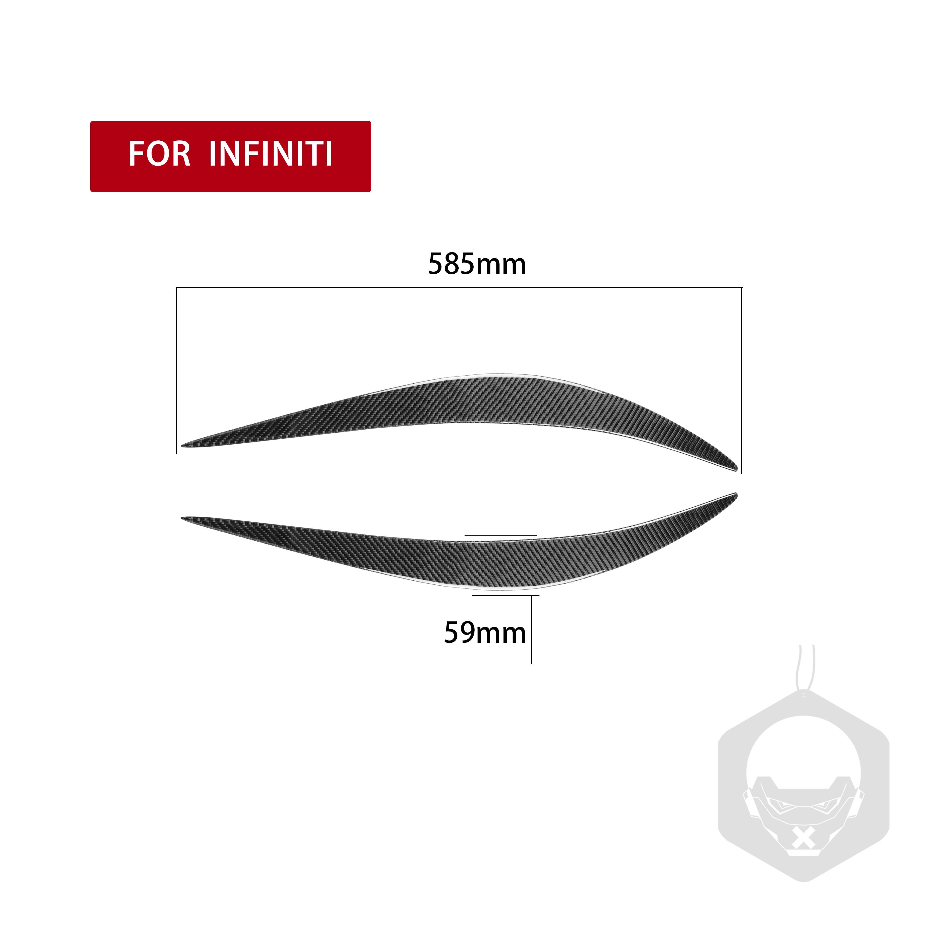 

1 пара наклейки з вуглецевого волокна для фари для брів та брів для Infiniti Q50 2014 2015 2016 2017 2018 чорний