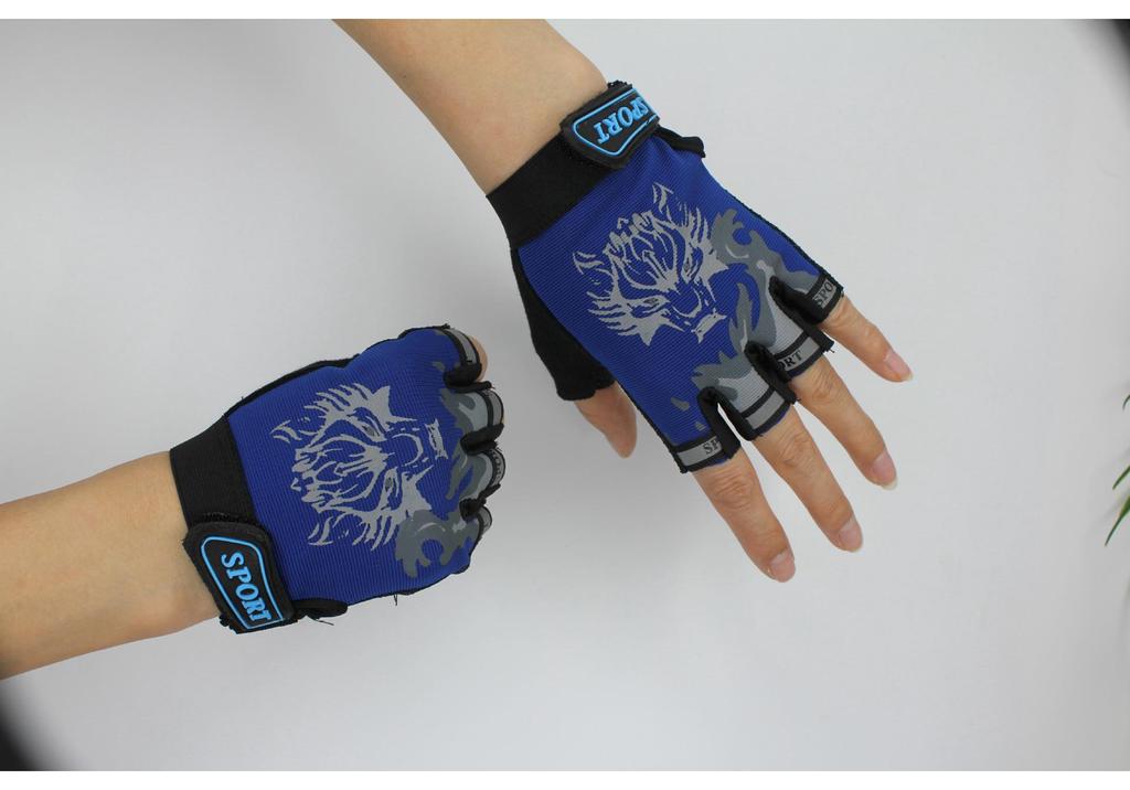 Kids' Non-Slip Breathable Half-Finger Cycling Gloves for Summer Outdoor Sports