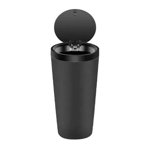 

Car Clamshell Trash Can, Seat Central Control Mini Storage Box, Waterproof Press Type Storage Bucket with Lid чорний
