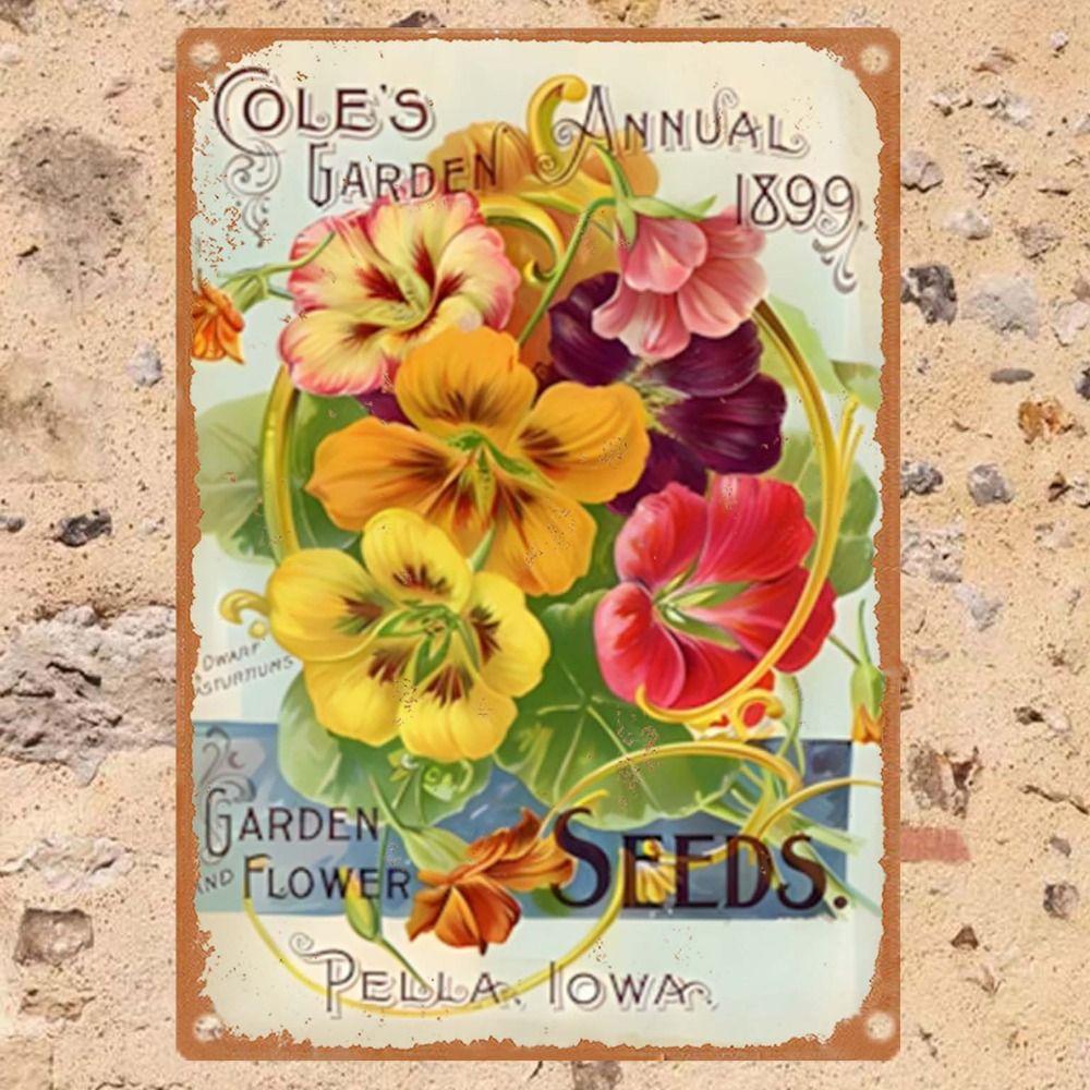 Vintage Metal Tin Sign Bird Feeding Chicks on Flowers Florist Decor For Living Room 20x30cm