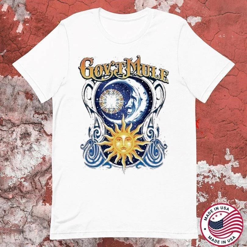 Gov t Mule Sun And Moon T-shirts White Cotton Full Size 3XL