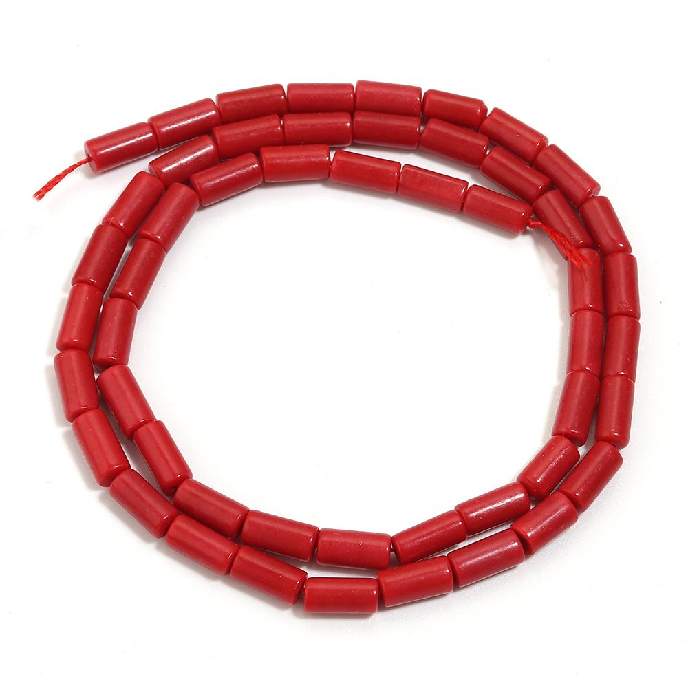 

42-98pcs/lot Imitation Red Coral Beads Cylinder Shape Loose Spacer Beads For Jewelry Making DIY Necklace Bracelet Accessories 3x9mm apx 42pcs