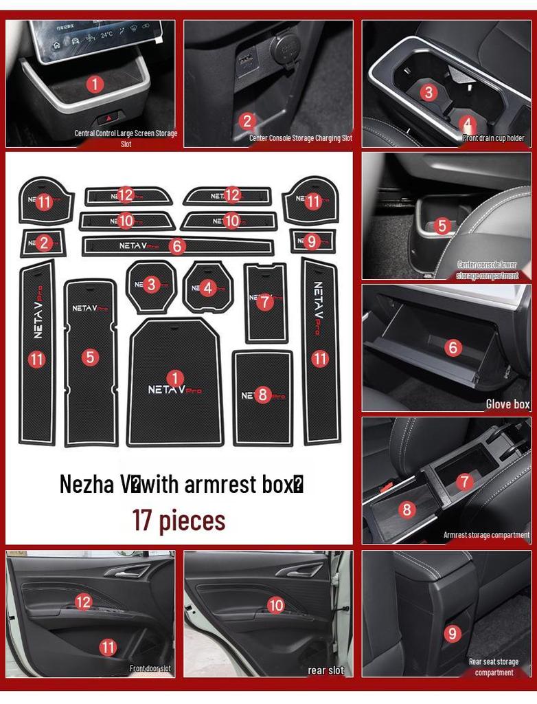 Nezha V Door Slot & Cup Holder Pad for Interior Decoration & Storage Enhancement