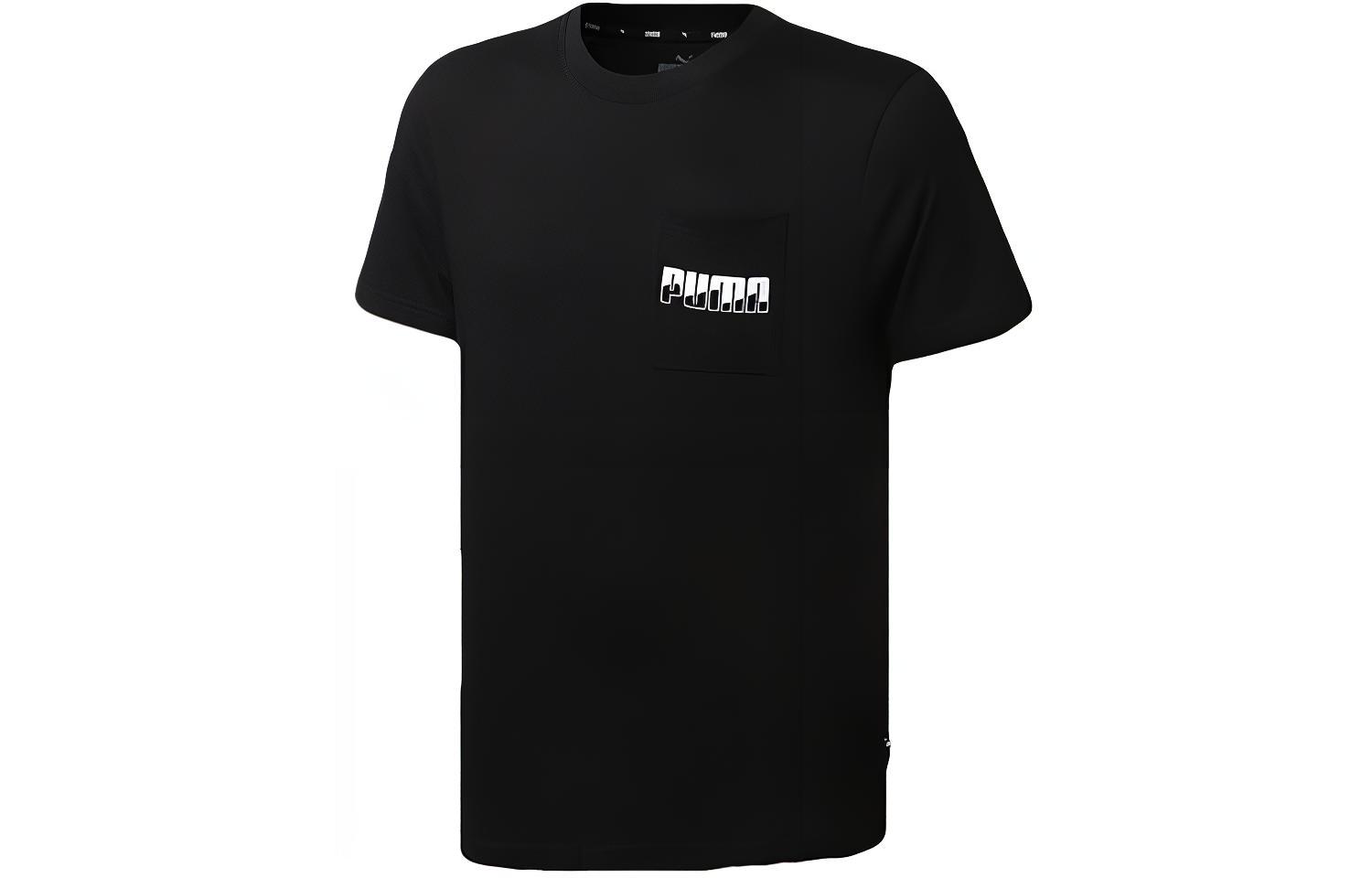 PUMA Rebel T Shirts Men s Black Crew Neck Moderate Straight Fit 583871-01 XL