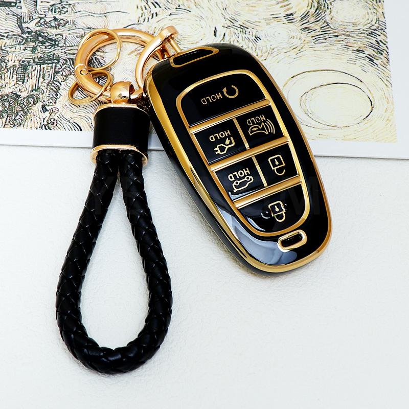 6 7 Buttons Tpu Car Key Cover Auto Shell Fob Case Keychain For Hyundai Santa Fe Tucson Nexo Nx4 Atos Solaris Prime