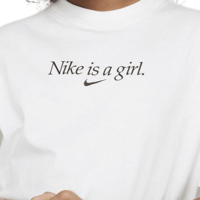 Nike Sportswear Letter Round Neck Casual Short Sleeve T-Shirt Kids Tops White FD0940-100