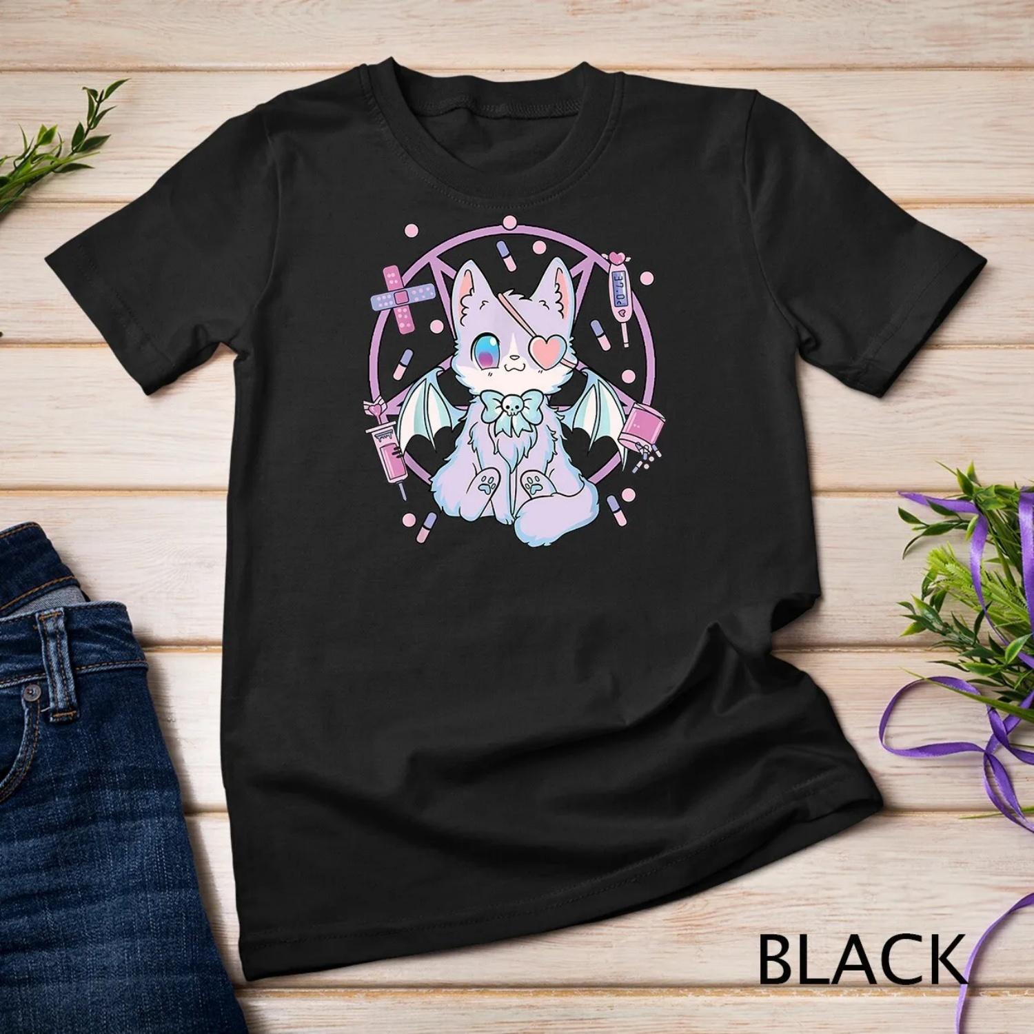 Pastel Goth Kawaii Yami Cat T Shirt S