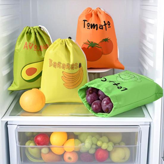Banana Storage Bag Drawstring Closure Aluminum Lining Easy To Clean Multi-purpose Reusable Fruit Vegetable Protective Bag