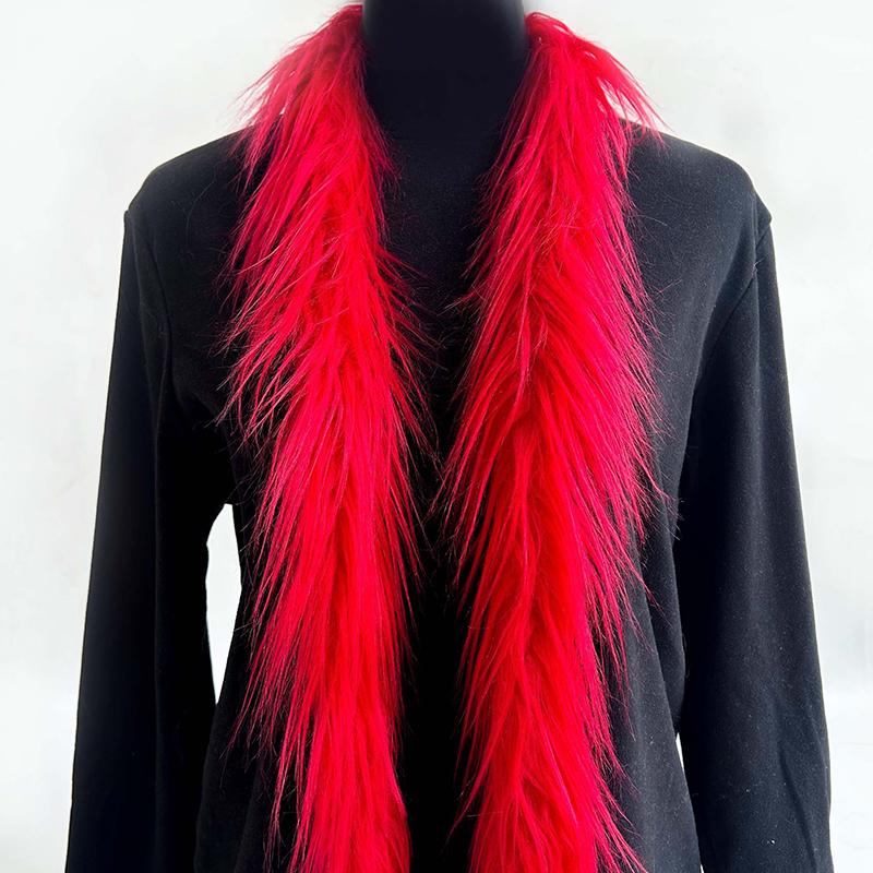 

2M Washed Wool Trims Themed Accessories Fluffy Halloween DIY Crafts Weddings Polyester Decorative Scarf красный