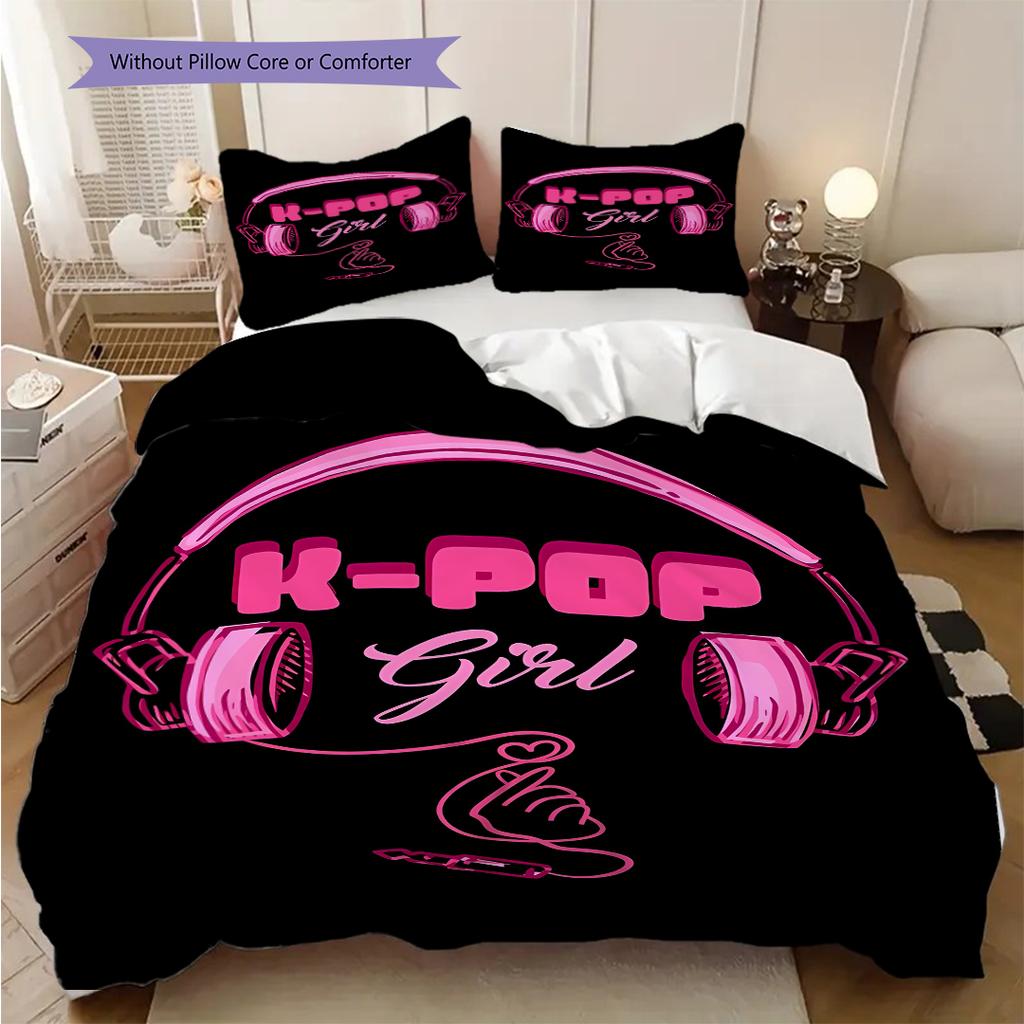 K-pop Devil Hunter Panel Comics bedding, duvet cover, pillowcase, home decoration, birthday gift (1 * duvet cover+2 * pillowcase, coreless)