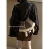 Autumn and Winter Fashion Women's Small Backpack 2025 New Fashion Retro Plush Backpack Casual Bucket Bag