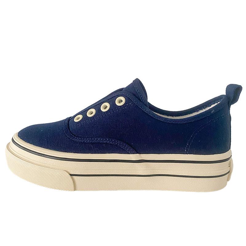 

6650 латексные стельки/платформа парусиновые туфли женская обувь легкая и популярная универсальная обувь для скейтбординга резинка ретро одна педаль 35 темно-синий