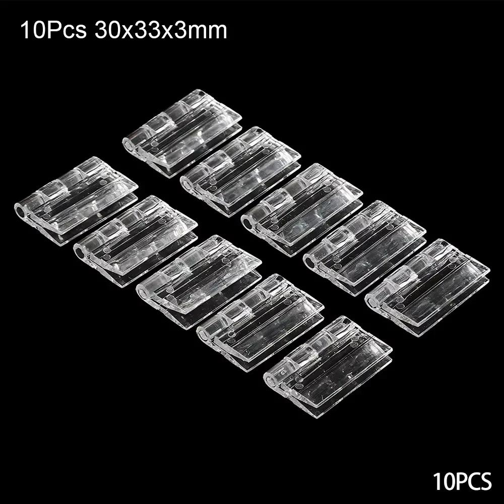 10Pcs New Transparent Folding Hinge Clear Foldable Door Hinges 270 Degree Acrylic Furniture Hardware DIY Cabinet Door Box