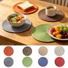 Round Woven Placemats for Table Nordic Faux Cotton Linen Yarn