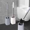Long-Handle Toilet Brush Set with Base - No Dead Angle Cleaning for Household Bathroom