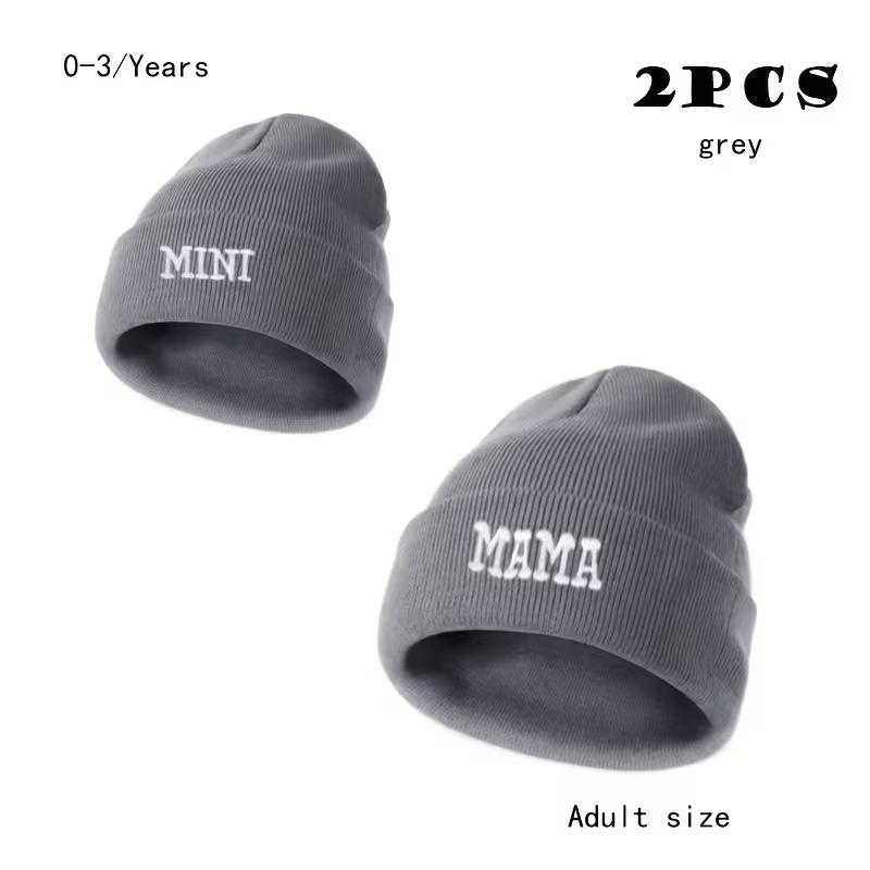 Autumn Winter Embroidered Knit Hat - Trendy, Versatile & Warm Wool Beanie. Child 16cm Width 18cm Height