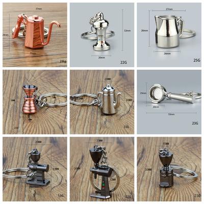 Metal Coffee Handle Keyring Pitcher Creative Barista Coffee Keychain  Auto Accessories