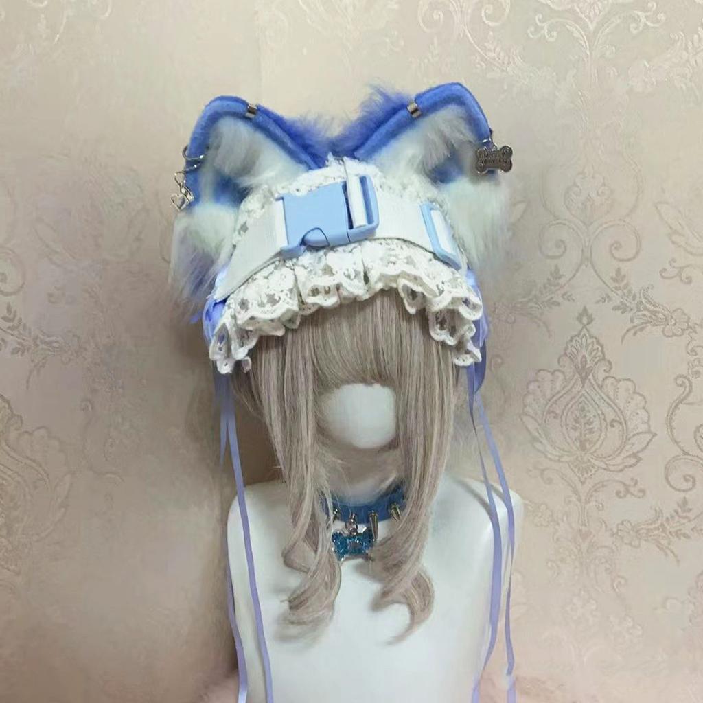 Women Hair Hoop Anime Maid Cosplay Headband Lace Flower Headwear Hair Accessory Ribbon Bow Hairband for Girls