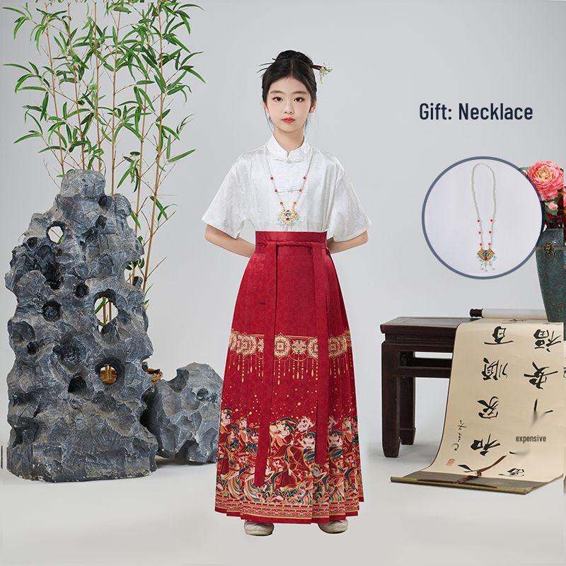 Ma Mian Skirt: New Chinese Style Hanfu Choir & Performance Costume for Girls