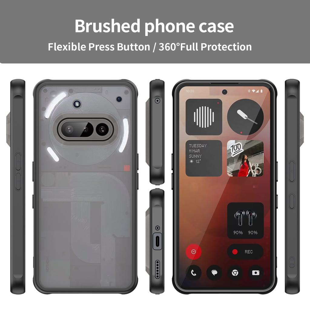 Airbag Super Protection Soft TPU+PC Clear Matte Back Cover For Nothing Phone 3A Pro 3APro G Phone Case