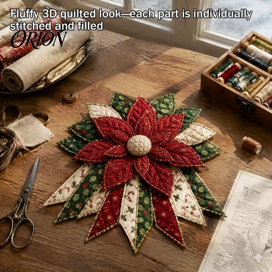 Einfache Nähbastelarbeiten für Partys Festlicher gesteppter Weihnachts-Türbehang DIY-Kit, Immergrüner Baum, 3D-gepolsterte Patchwork-strukturierte bauschige Stoffschleifen