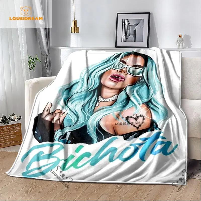Karol G Bichota Blanket Personalized Warm Plush Cozy Home Girl Throw Blanket for Beding Comfortable Couch Lightweight Blanket