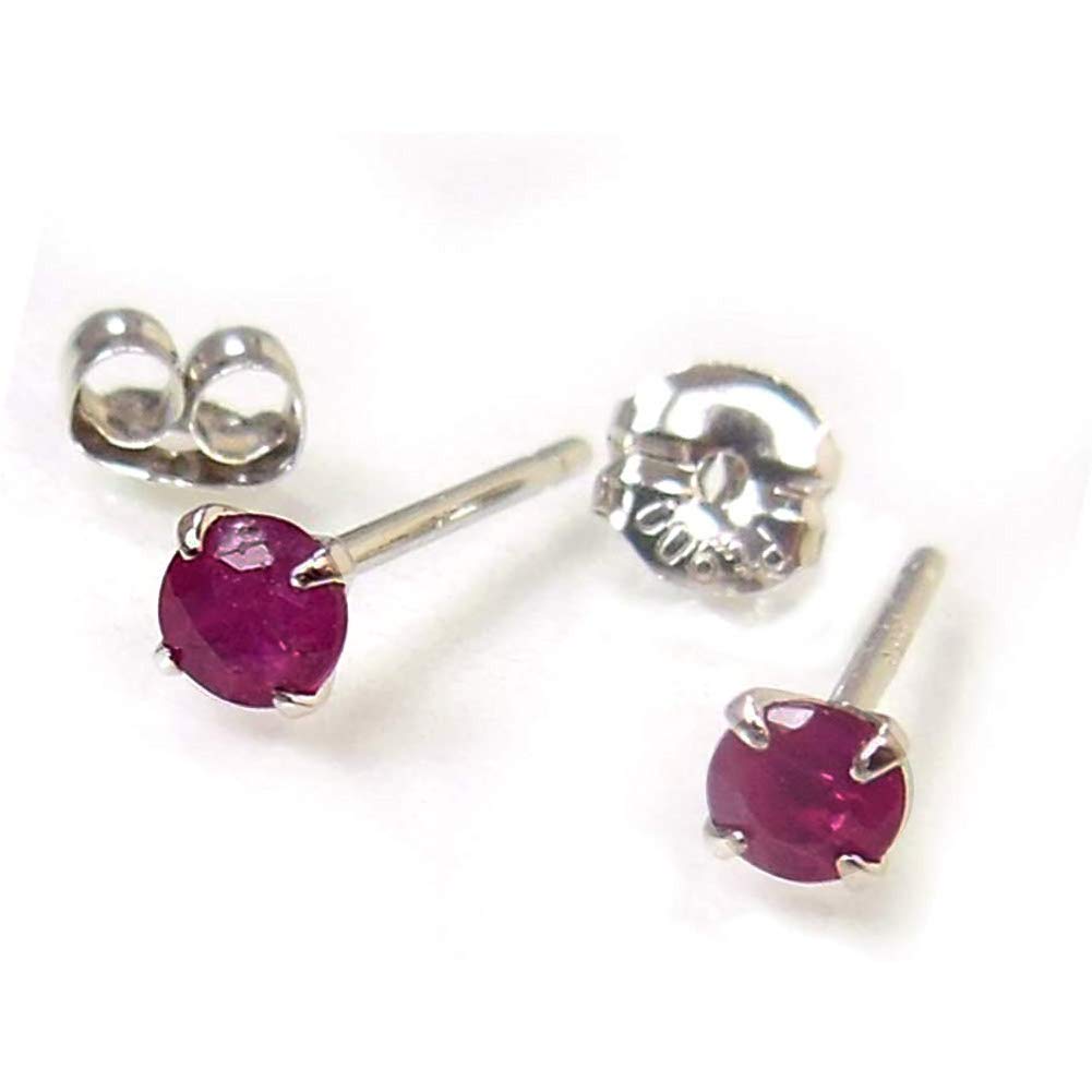 

and My Jewelry Natural Ruby Petite Stud Earrings Wrapping [Your Box] Platinum-based [July Birthstone] [Gift Included]